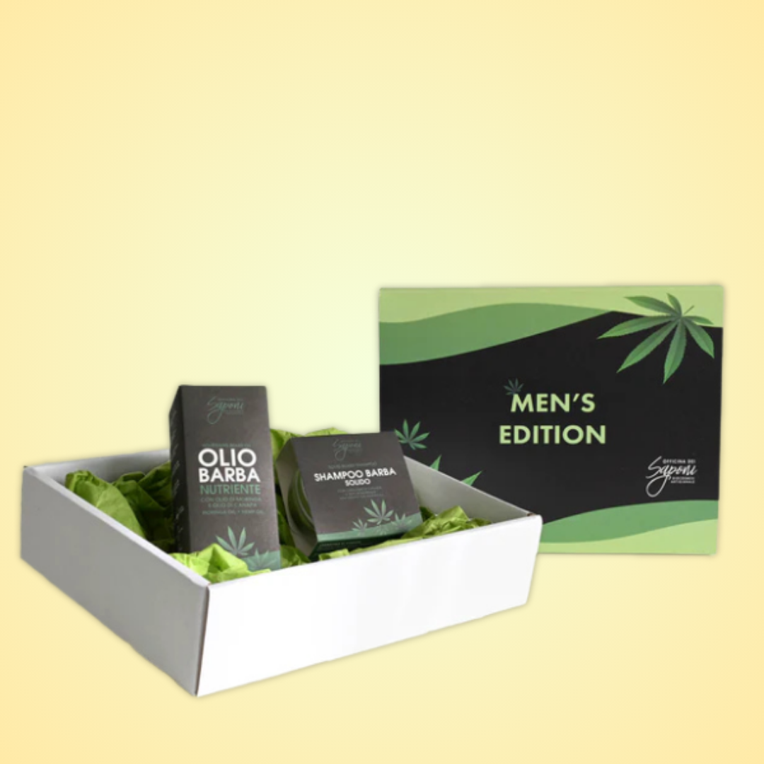Kit cura della Barba Olio Nutriente e Shampoo Solido