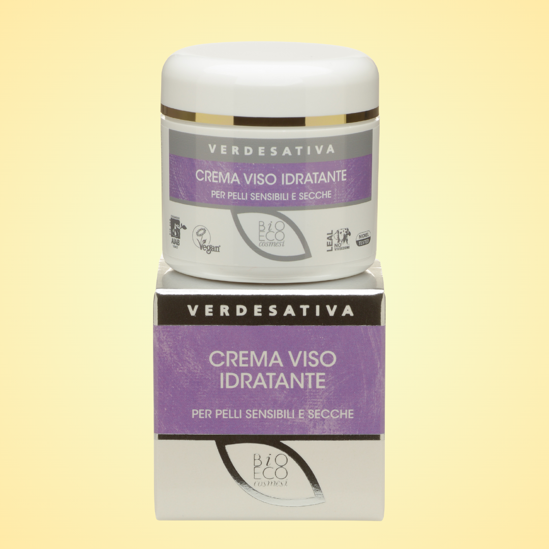 Crema viso per pelli sensibili e secche biologica e vegan