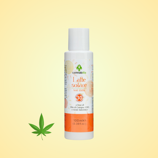 LATTE SOLARE SPF 30 CON OLIO DI CANAPA E ACIDO IALURONICO