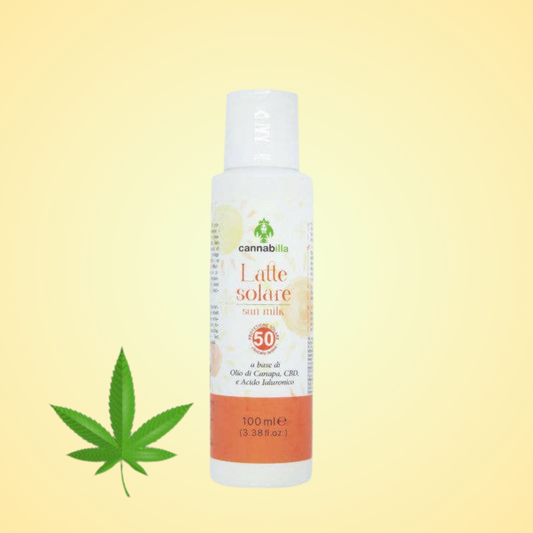LATTE SOLARE CON OLIO DI CANAPA E CBD