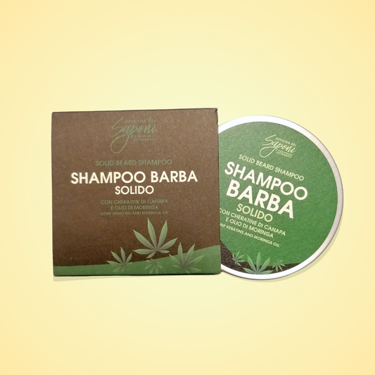 Shampoo Barba Solido con Olio di Moringa e Olio di canapa