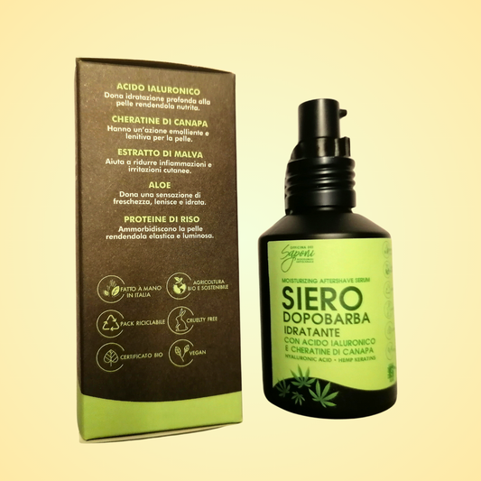 Siero dopobarba Officina dei Saponi con Olio di Canapa Idraante e Nutriente