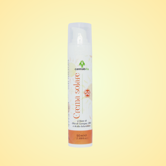 Crema solare viso alla canapa e acido ialuronico